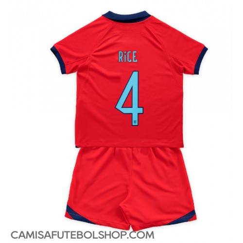 Camisa de time de futebol Inglaterra Declan Rice #4 Replicas 2º Equipamento Infantil Mundo 2022 Manga Curta (+ Calças curtas)